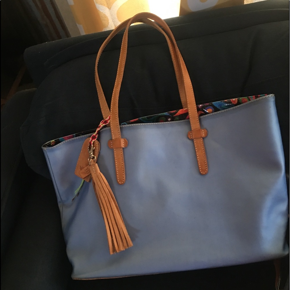 Consuela Blue and Tan Satchel